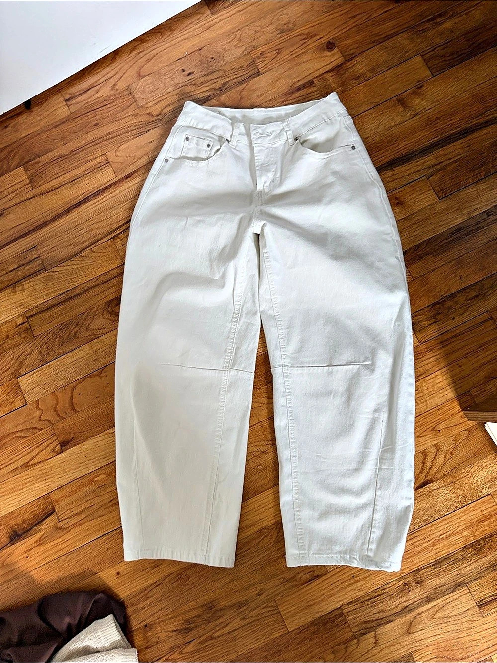SIDEfeel Women's High Waisted Barrel Leg Jeans High Waisted Barrel Leg Cropped